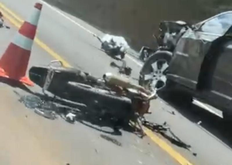 LS: Motociclista fica ferido apÃ³s colidir moto com caminhonete na BR 277
