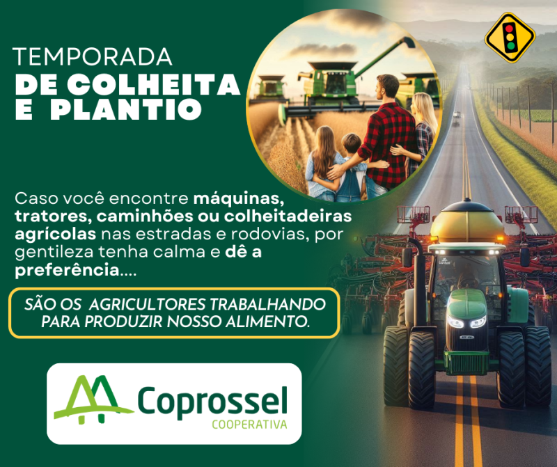 Temporada de colheita e plantio, Ã© preciso ter atenÃ§Ã£o e calma nas estradas e rodovias 