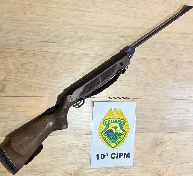 Cantagalo: ApÃ³s denÃºncia de disparos de arma de fogo, homem Ã© preso com carabina 