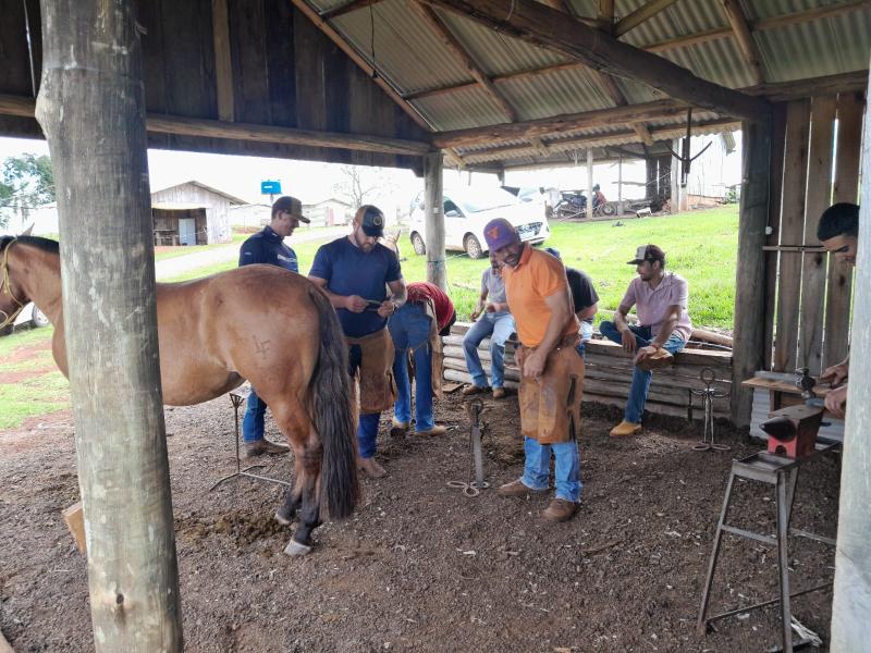 Curso de casqueamento em cavalos Ã© realizado em Nova Laranjeiras