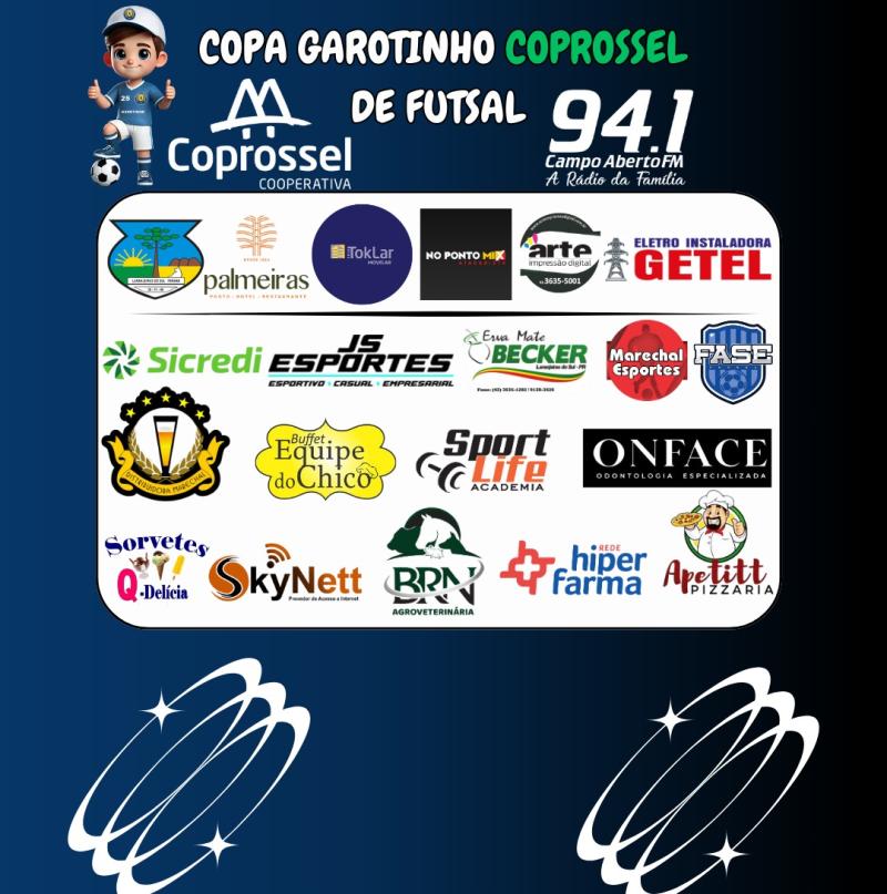 Definidos os jogos de abertura da Copa Garotinho/Coprossel de Futsal 2025 - Categorias de Bases