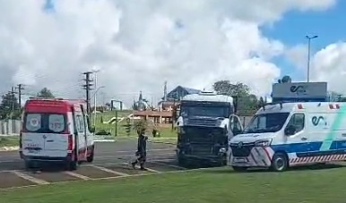 LS: Acidente no trevo de acesso à cidade deixa duas pessoas feridas