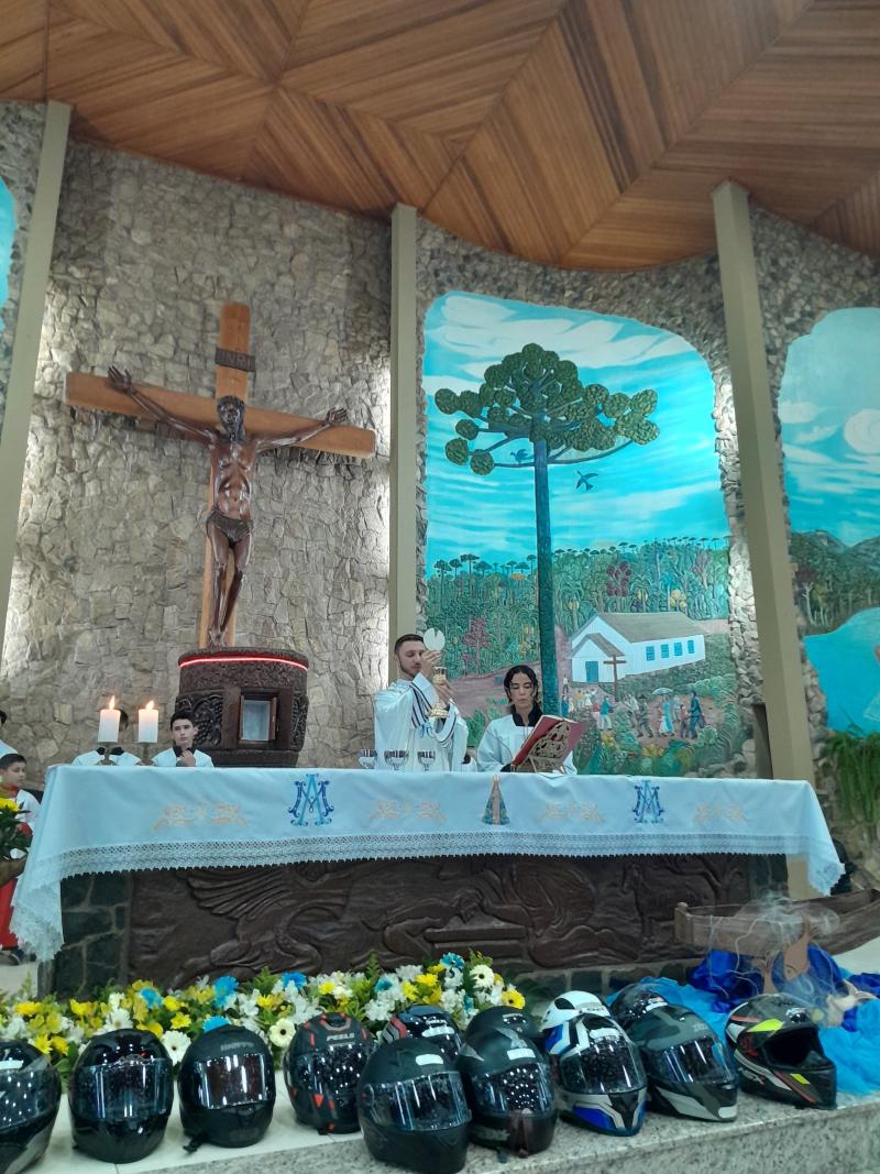 Missa com benção dos Motoqueiros foi a 4ª celebração no Santuário 