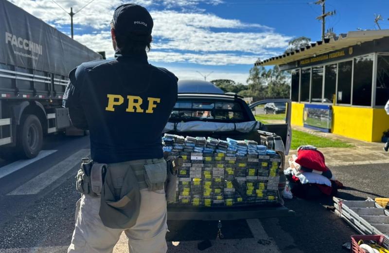 Guarapuava: PRF prende mãe e filho com carga milionária de iPhones na BR-277