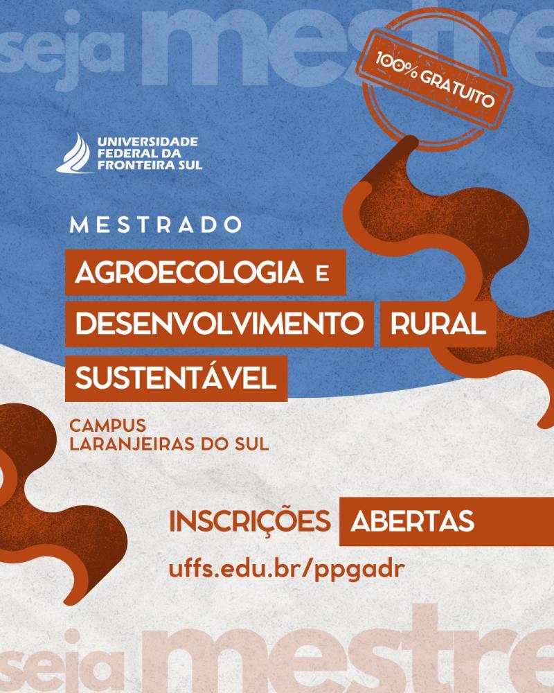 Mestrado em Agroecologia e Desenvolvimento Rural Sustentável divulga processo seletivo com 20 vagas para 2026/2