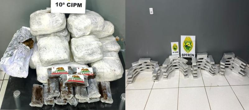 LS: Em duas apreensões, PM apreende 118kg de drogas no final de semana