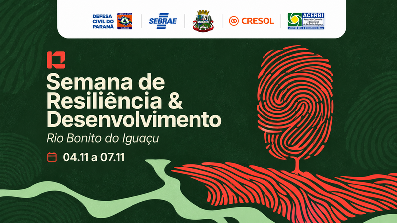 Rio Bonito do Iguaçu realiza Semana da Resiliência e Desenvolvimento de 4 a 7 de novembro